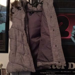 Gap puffy vest with hoodie.
